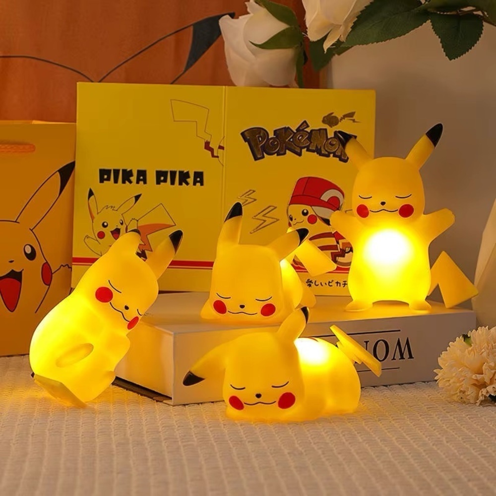 1x Pikachu Night Light Cute Bedside Lamp for Kids - Pokémon Toy Gift